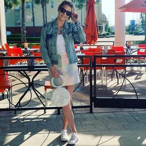 Ganni Pastel Tye-Dye Denim Skirt